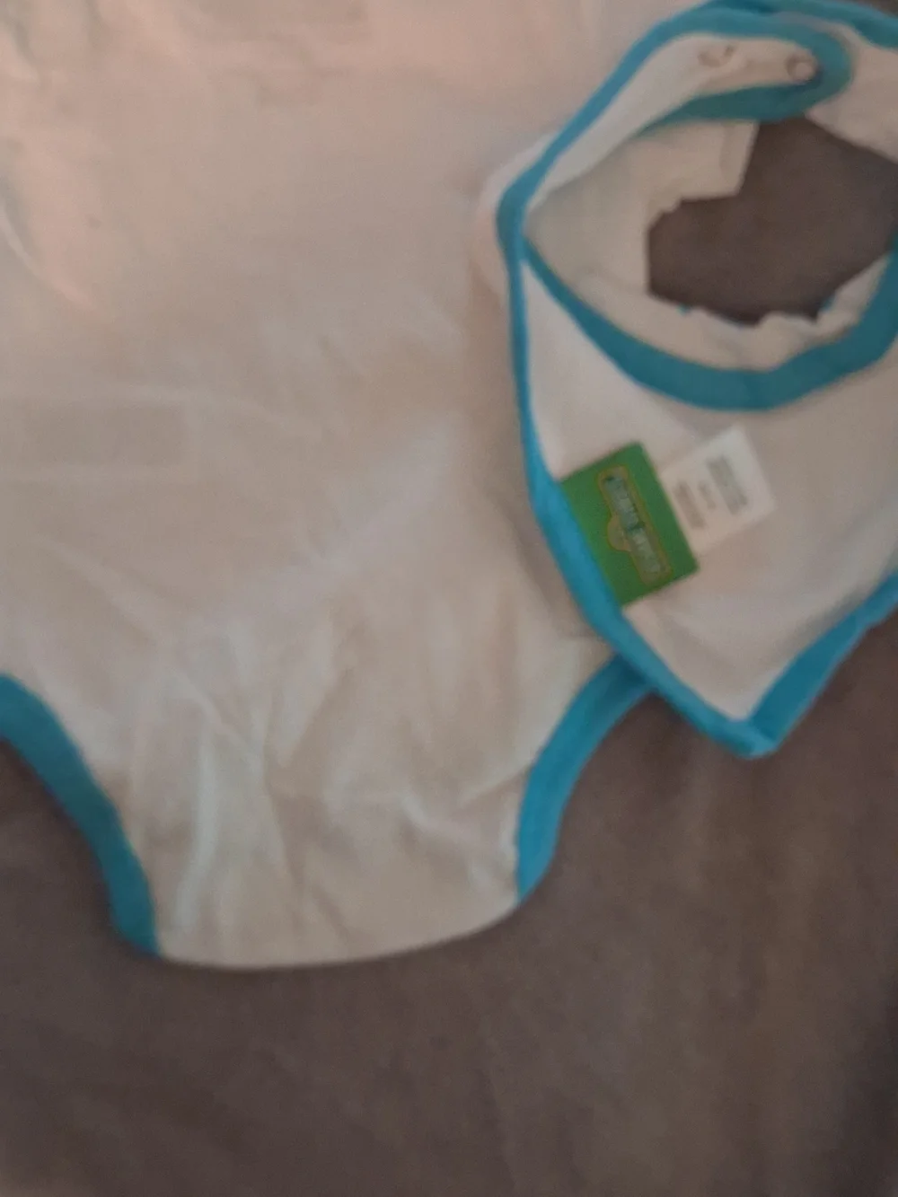 Baby Sesame Street Cookie Monster White and Blue Graphic One-Piece